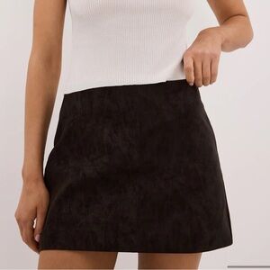 Chocolate Brown Suede Mini Skirt